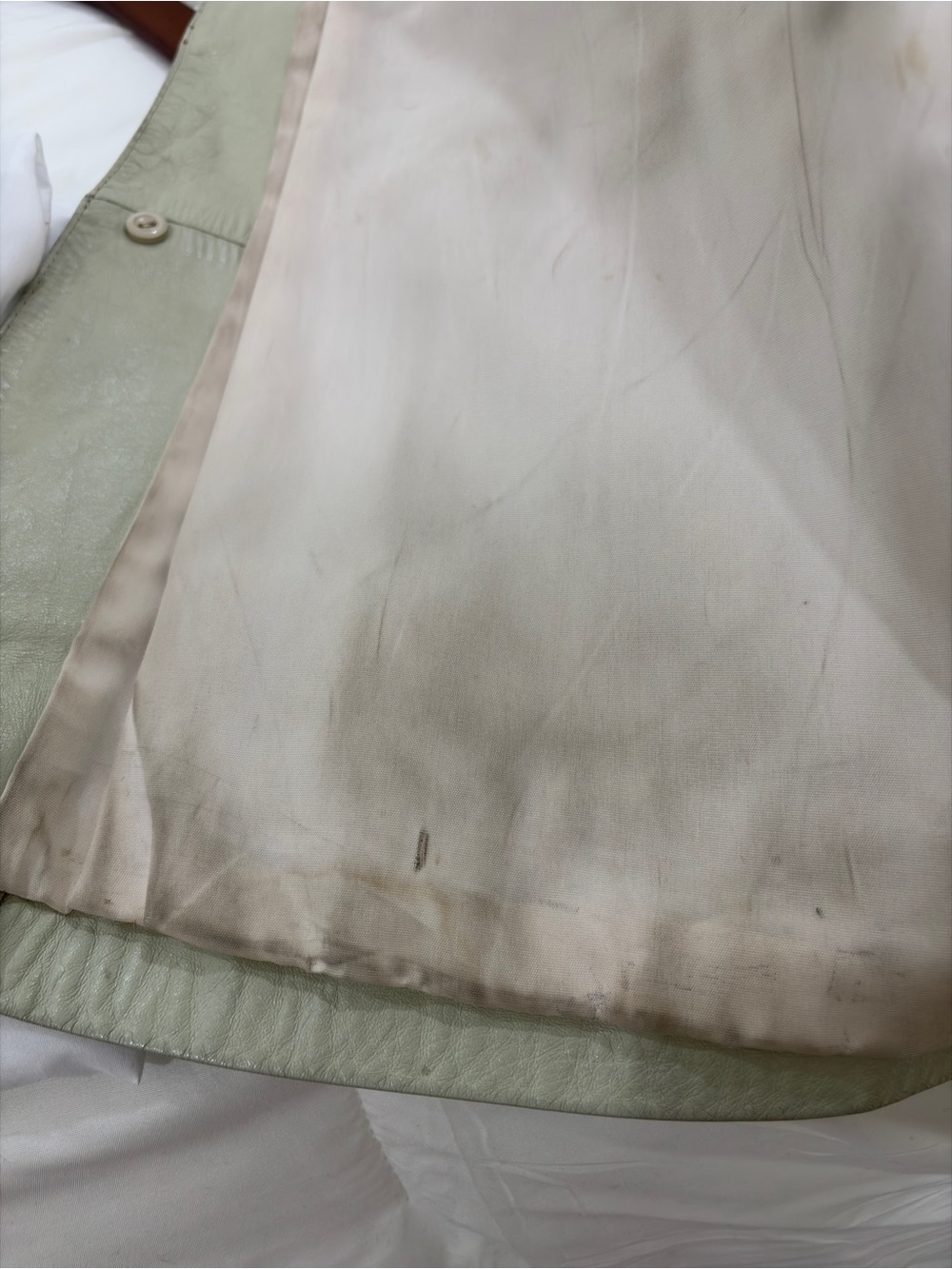 Beige/Tan Coat/Jacket with Brown Piping - Picture 9 of 10